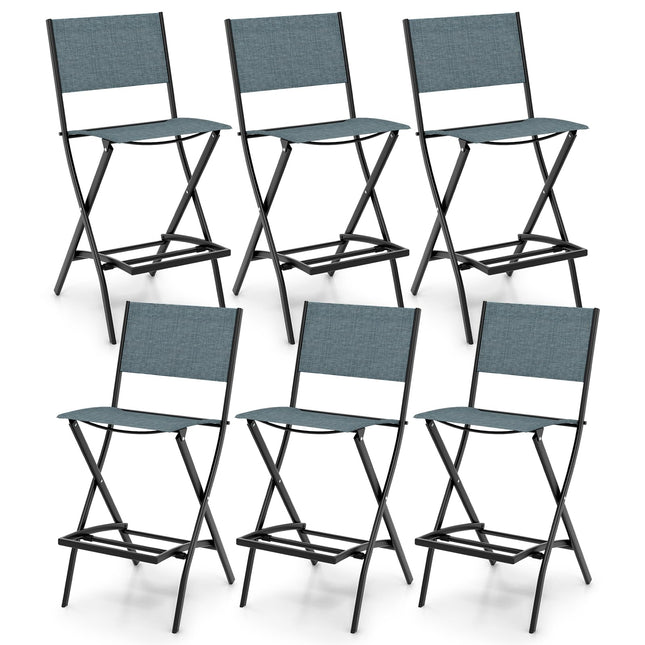 Dreamade Folding Patio Bar Chairs Set of 6