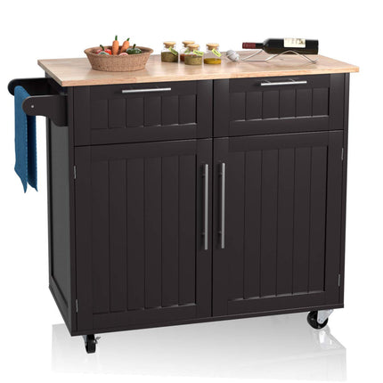 Dreamade Kitchen Island Cart Rolling Storage Trolley Cart
