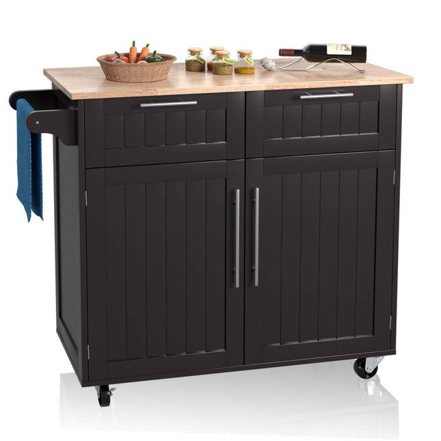 Dreamade Kitchen Island Cart Rolling Storage Trolley Cart