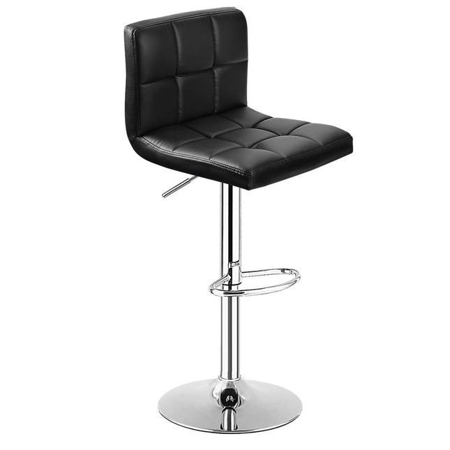 Dreamade Bar Stool, Modern Swivel Adjustable Armless Barstools, Square Counter Height PU Leather Bar Stools