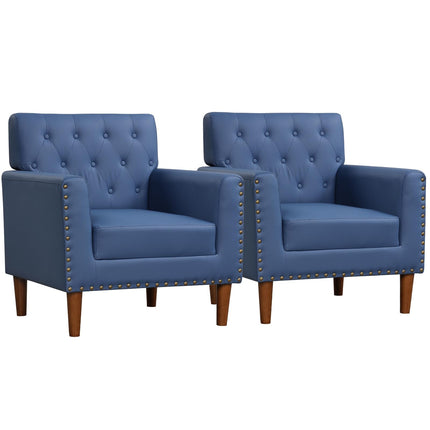 Dreamade Mid Century Modern Accent Chair with Button Tufted Decoration and Rivets