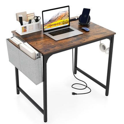 Dreamade Conference Table with Charging Station, 2/4/6 PCS 32" x 24" Rectangular Meeting Room Desk with Storage Bag & Hook