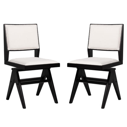 Dreamade Swivel Dining Chairs Set of 2/4, Faux Sherpa Kitchen Chairs w/Rubber Wood Frame