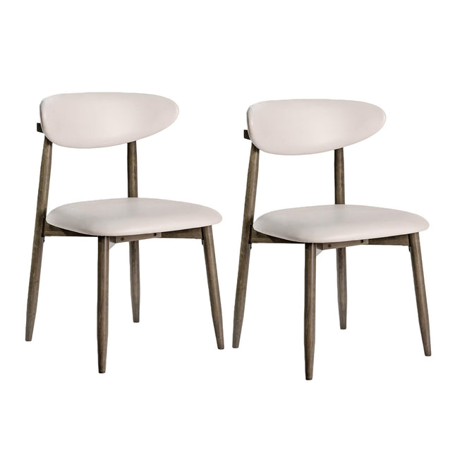 Dreamade Wooden Dining Chairs Set of 2/4 with Curved Backrest & Solid Rubber Wood Legs