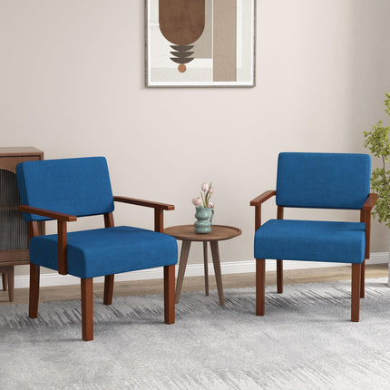 Dreamade Modern Accent Chair, Linen Living Room Arm Chair w/Soft Padded Seat & Backrest