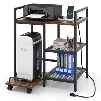 Dreamade 3-Tier Printer Stand with Charging Station