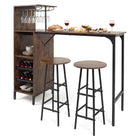 Dreamade 3 Pieces Bar Table and Stools Set for Home