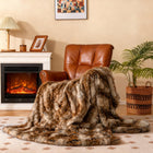 Dreamade 540GSM Soft Plush Fuzzy Luxury Faux Raccoon Fur Blanket for Bed