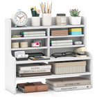 Dreamade Desk Organizer | Wooden 6 Tier Storage Rack with 2 Removable Shelves