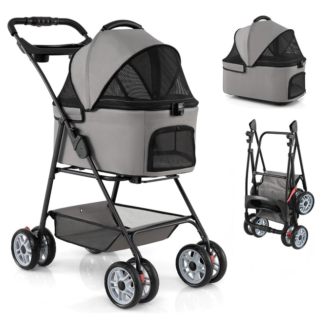 Dreamade 3-in-1 Pet Stroller with Detachable Carrier for Small & Medium Pets