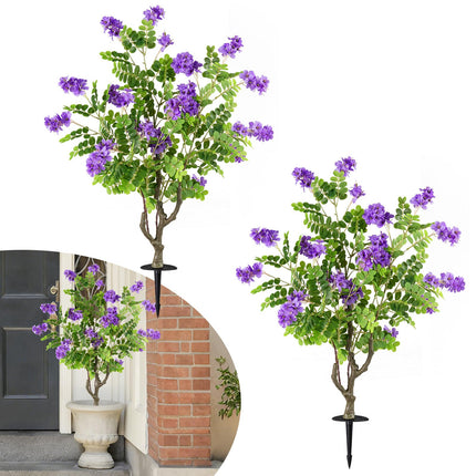 Dreamade 39” 2 Pack Artificial Locust Flower Trees with Ground Spikes | Sophora Japonica Blossoms