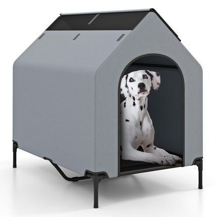 Dreamade Dog House Outdoor Extra Large, Elevated Dog Bed with Weatherproof Canopy