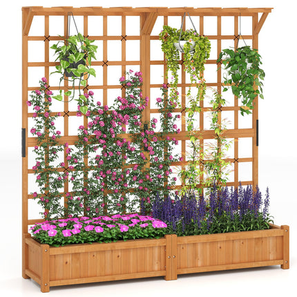 Dreamade Large Raised Garden Bed with Trellis and Roof