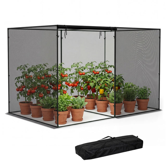 Dreamade Garden Crop Cage | 10 x 6.5 x 6.5 ft Plant Netting Cover w/Zipper Doors