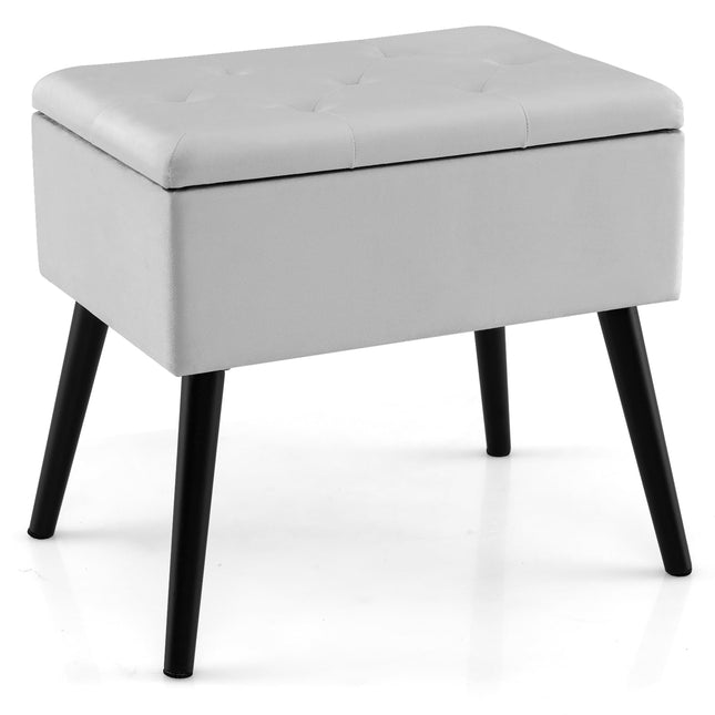 Dreamade 20" Ottoman with Storage - Set of 1/2 Makeup Vanity Bench with Flip Top Storage