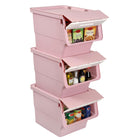 Dreamade Plastic Stackable Storage Bins with Lids & Wheels