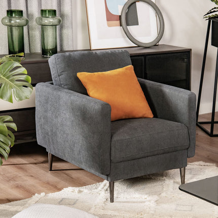 Dreamade Sofa Couch, for Bedroom, Reception Rooms, Chair & Loveseat(Grey & White)