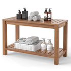 Dreamade 30 Inch Teak Shower Bench with Shelf