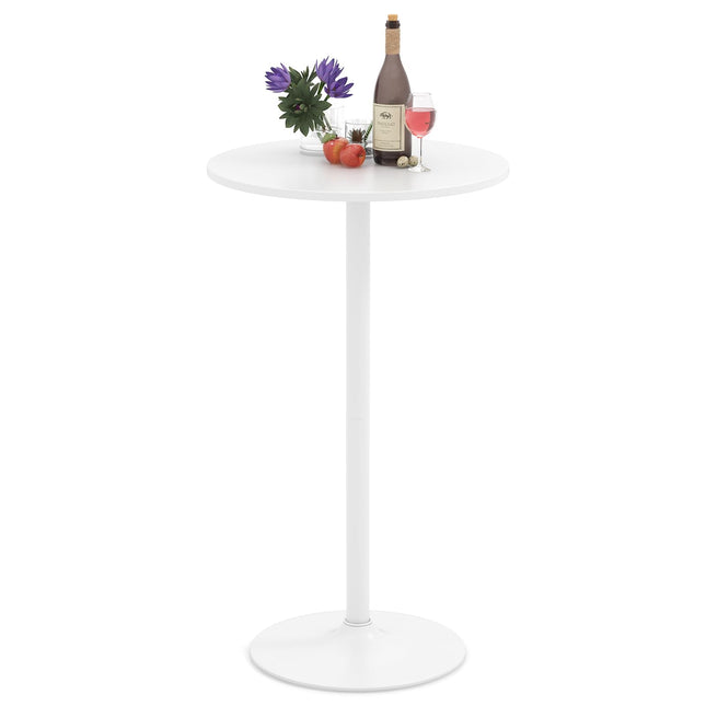 Dreamade Two-in-one Bar Table with Detachable Pole, Metal Base, 24" Round Top, 40"/22" Two Convertible Height