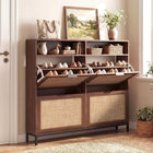 Dreamade Large Shoe Storage Cabinet w/ 4 Flip Drawers