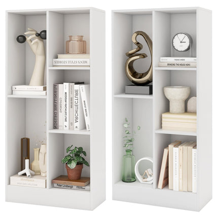 Dreamade 5-Cube Bookcase Set of 1/2, Freestanding Bookshelf w/2 Anti-toppling Kits