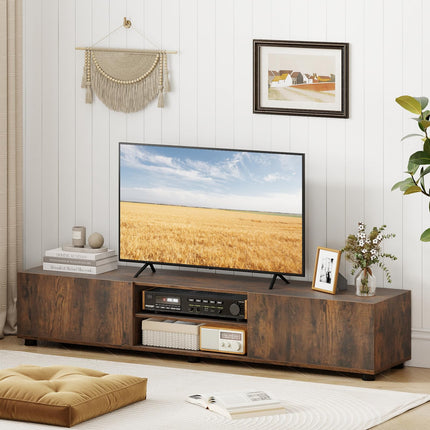 Dreamade TV Stand for 55-70 Inch TV Modern Entertainment Center w/ 3 Open Shelves