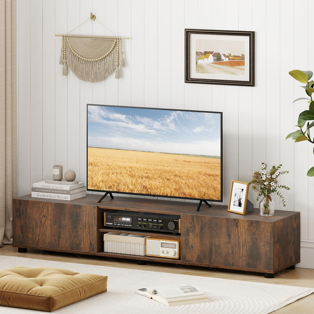 Dreamade TV Stand for 55-70 Inch TV Modern Entertainment Center w/ 3 Open Shelves