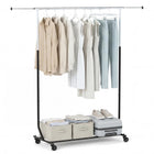 Dreamade Extendable Heavy-Duty Rolling Clothing Rack for Hanging Clothes