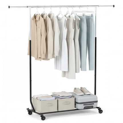 Dreamade Extendable Heavy-Duty Rolling Clothing Rack for Hanging Clothes