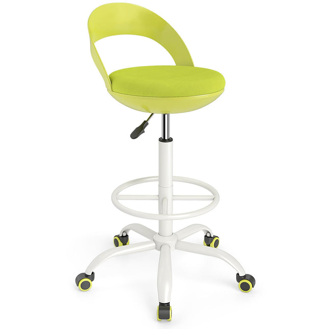Dreamade Drafting Chair with Back Ergonomic Rolling Stool with Footrest