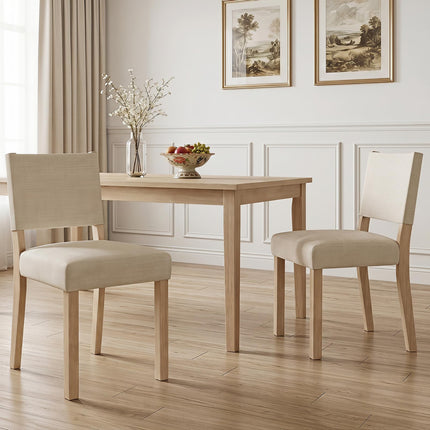 Dreamade Set of 2/4 Upholstered Dining Chairs with Linen Fabric Seat