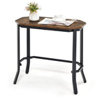 Dreamade Narrow End Table w/Rustic Wood Grain & Stable Steel Frame, 25.5
