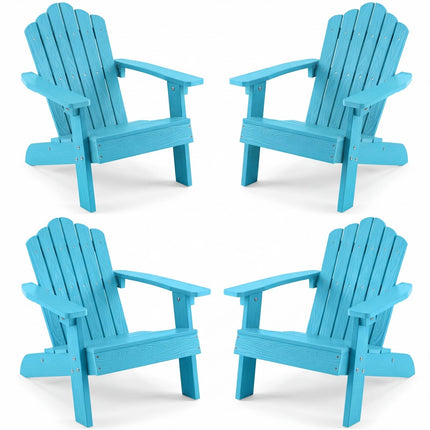 Dreamade Kids Adirondack Chair, All-Weather HIPS Children's Outdoor Chair with Tilted High Backrest