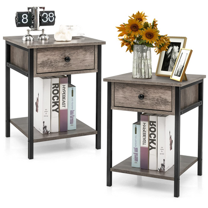 Dreamade Easy Assembly Sofa Side Table