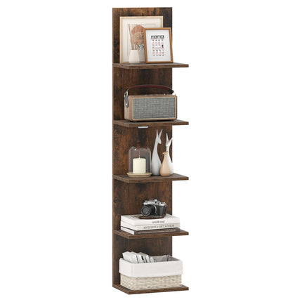 Dreamade 5-Tier Wall Mounted Shelf Unit with Wood Grain