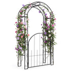 Dreamade 84'' Garden Arbor with Gate for Backyard Lawn