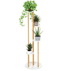 Dreamade 4 Tier Plant Stand Indoor, Tall Plant Shelf with Marble Texture for Multiple Potted Plants, Tiered Metal Plant Holder Flower Display Rack for Living Room Balcony Porch