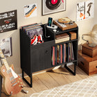 Dreamade Record Player Stand with Open Shelf & Cabinet Hold Up to 250 Albums