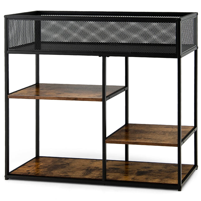Dreamade Hallway Table for Entryway - 4-Tier Console Table for Entryway with Wire Basket