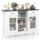 Dreamade Sideboard Buffet Cabinet with 2 Drawers, Kitchen Storage Cabinet w/2 Doors, Open Compartments