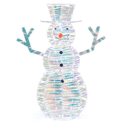 Dreamade 4 FT Lighted Christmas Snowman, Light-up Xmas Holiday Decoration with 100 LED Lights