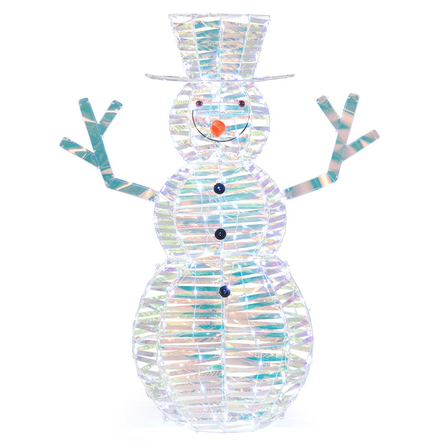 Dreamade 4 FT Lighted Christmas Snowman, Light-up Xmas Holiday Decoration with 100 LED Lights