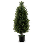 Dreamade 3FT Artificial Topiary Cedar Tree, Faux Potted Plants Artificial Cypress Tree with Cement Plastic Pot