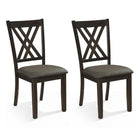 Dreamade Linen Fabric Upholstered Wooden Dining Chair Set of 2/4 with Rubber Wood Frame for Dining Room