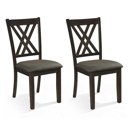 Dreamade Linen Fabric Upholstered Wooden Dining Chair Set of 2/4 with Rubber Wood Frame for Dining Room