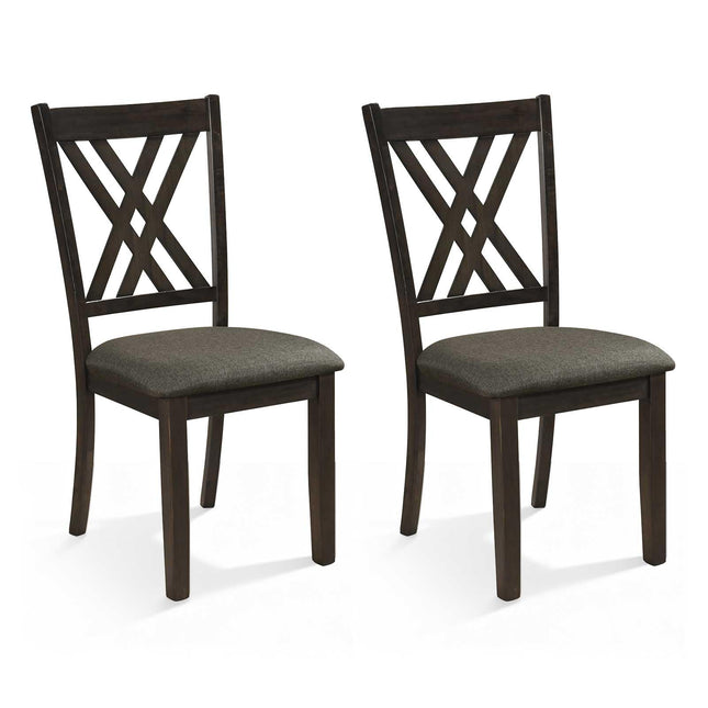 Dreamade Linen Fabric Upholstered Wooden Dining Chair Set of 2/4 with Rubber Wood Frame for Dining Room