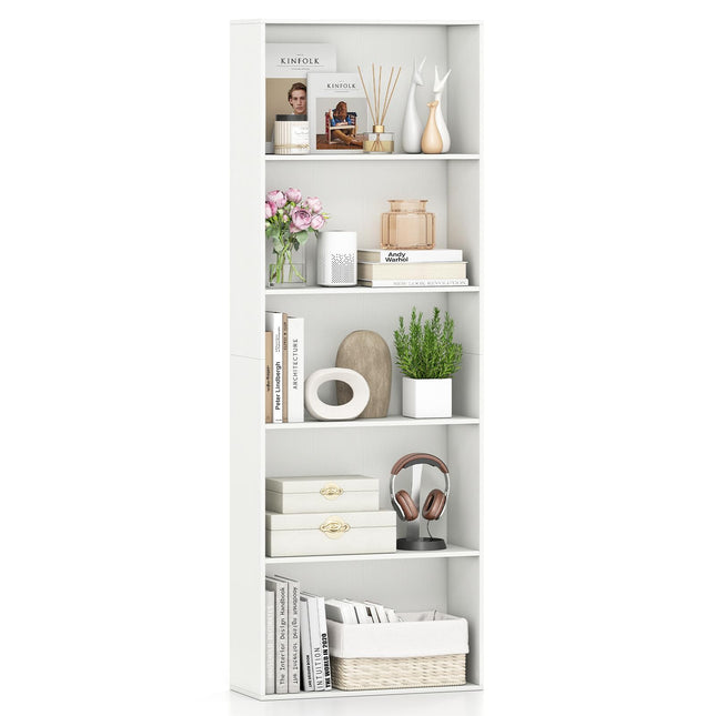 Dreamade 5-Tier Bookshelf Freestanding Bookcase with 5 Open Shelf