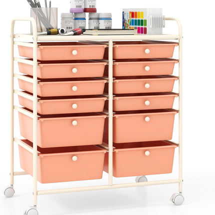 Dreamade 12 Drawer Rolling Storage Cart Tools Scrapbook Paper Office School Organizer