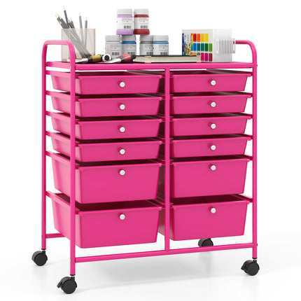 Dreamade 12 Drawer Rolling Storage Cart Tools Scrapbook Paper Office School Organizer