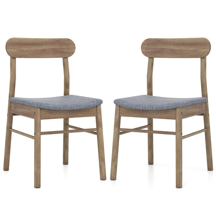 Dreamade Fabric Upholstered Kitchen Chairs with Rubber Wood Frame and Padded Curved Seat